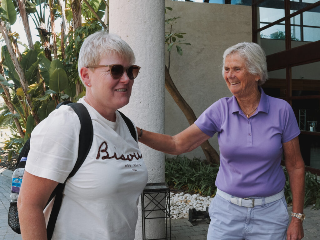 two people in a terrace