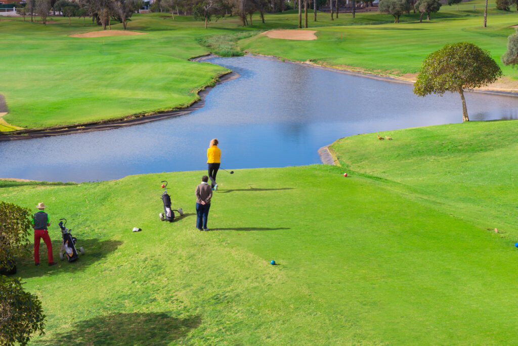 Golfers with Lake